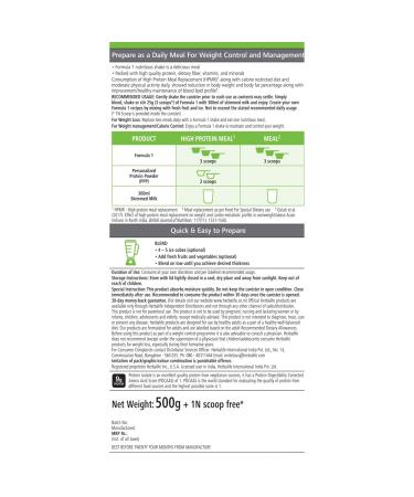 Herbalife Formula 1 Nutritional Shake Mix - Pack of 2 500g Each - Herbalife Shake - Herbalife Protein Powder - Herbalife Weight Loss Meal Replacement (Vanilla - Paan) - Buy Online on GoSupps.com