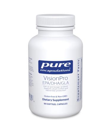 Pure Encapsulations VisionPro EPA/DHA/GLA | Supports Natural Tear Production and Retention of Eye Moisture* | 90 Softgel Capsules 90 Count (Pack of 1) Standard Packaging