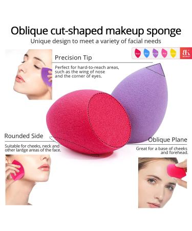 BEAKEY 5 Pcs Oblique Cut Makeup Sponge Set - Beauty Sponge for Liquid, Cream, and Powder Makeup - Multi-colored Sponges - Buy Online on GoSupps.com