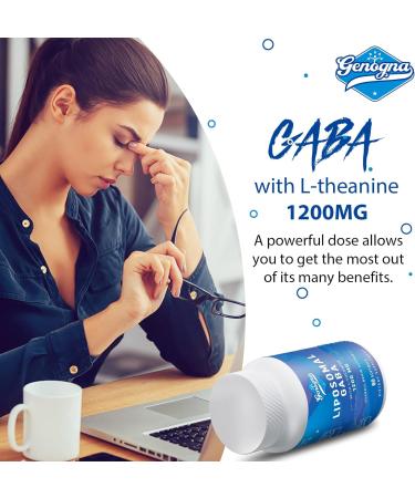 Liposomal GABA with L-Theanine 1200mg - 2 Pack High Bioavailable GABA Supplements 120 Capsules for Adults 60 Count (Pack of 2) - Buy Online on GoSupps.com