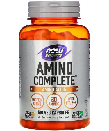 Now Foods Amino Complete - Essential Amino Acids Supplement 120 Caps | International Shipping Available - Buy Online on GoSupps.com