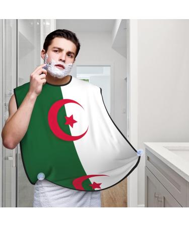 Flag of Algeria Print Beard Bib Apron for Men | Beard Hair Catcher & Trimming Cape Cloth - Black - Buy Online on GoSupps.com