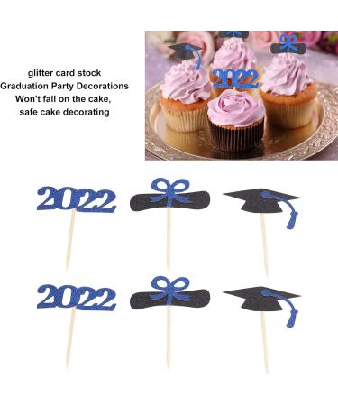 3 Pack Graduation Cupcake Insert 2022 Book Roll Doctor Hat Shape Black Blue Graduation Cake Insert Graduation Cupcake Topper for Celebrate Success Graduation - Buy Online on GoSupps.com