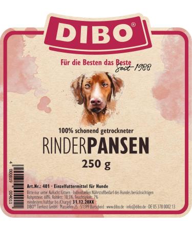 Dibo Beef Pans 250g - Natural Chew Snack for Dogs | Quality Treats without Chemicals | Ideal for Intervals - Buy Online on GoSupps.com