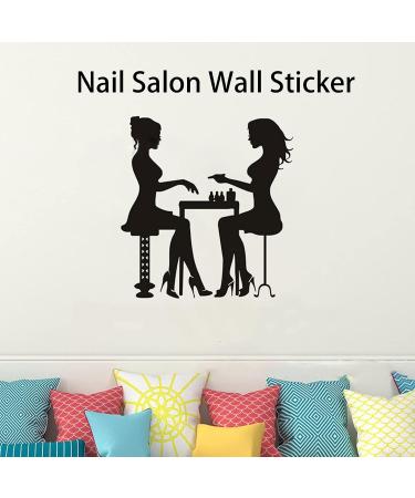 Nail Salon Wall Decoration Wall Decal Decoration Nail Art Salon Wall Sticker Shop Window Nail Art Manicure Art Sticker Ornament for Nail Salon (S) - Buy Online on GoSupps.com