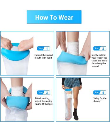 Waterproof Full Leg Cast Cover for Shower - Adult Shower Protector for Bathing & Hot-tub - Watertight Seal for Wound Protection - Buy Online on GoSupps.com
