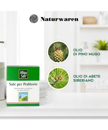 Allga San Foot Salts Relaxing and fragrant bath salts with disinfectant action (10 sachets of 10 g) softens feet - Buy Online on GoSupps.com