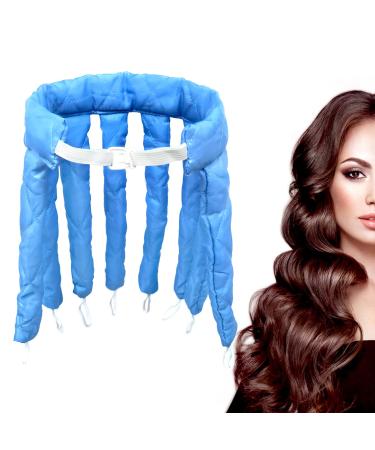 WUBAYI Heatless Curling Rod - Soft No Heat Hair Curlers for Overnight - Hair rollers with satin bag(blue)
