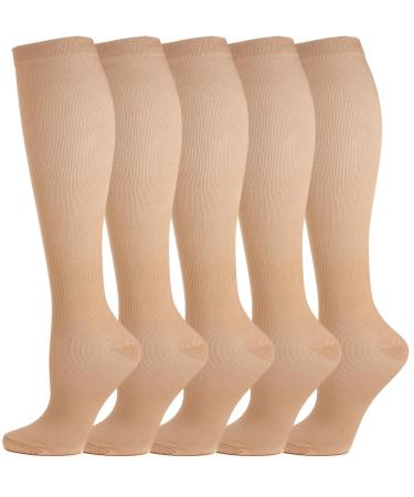 Weekend Peninsula 5 pair of compression stockings Knee socks Socks for women and men sports running flight travel travel pregnancy medical compression socks L-XL brown - Buy Online on GoSupps.com
