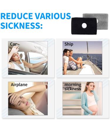 ETRONG Travel Sickness Bands - Natural Acupressure Anti Nausea Wristbands for Adults & Children - Pregnancy, Sea, Car, Flying - 2 Pairs - Buy Online on GoSupps.com