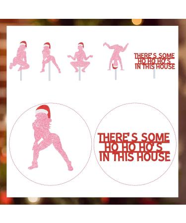 25 Pcs There's Some Ho Ho Hos in This House Cupcake Topper Pink Funny Christmas Cupcake Toppers Decorations Twerk Food Picks for Christmas Winter Holiday New Year - Buy Online on GoSupps.com