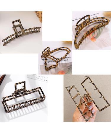 Premium Leopard Grain Claw Hair Clips - Set of 4 Metal Claw Clips for Hair Decoration - Buy Online on GoSupps.com