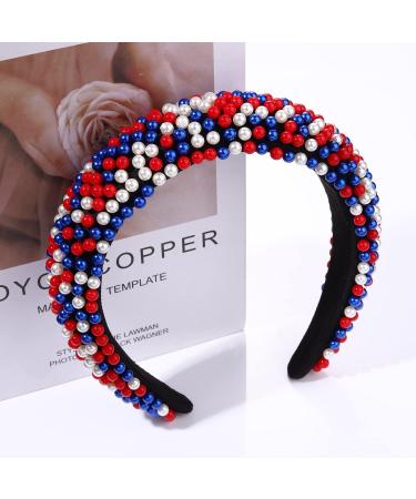 USA Patriotic Beaded Headband for Women - 4th of July American Flag Headpiece - Buy Online on GoSupps.com