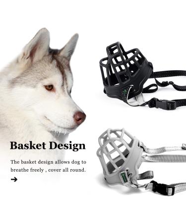 Ilepark Basket Muzzle for Dogs - Silicone Breathable & Adjustable - Size 1 Black | Prevents Barking Biting & Chewing - Buy Online on GoSupps.com