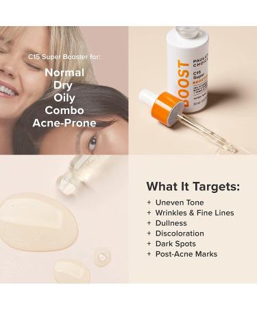 Paula's Choice BOOST C15 Super Booster - 15% Vitamin C Serum with Vitamin E & Ferulic Acid - Skin Brightening Formula 0.67oz - Buy Online on GoSupps.com