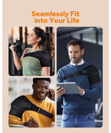 Komoko Shoulder Brace - Rotator Cuff Support Adjustable Arm Sling for Pain Relief & Compression - Fits Left & Right Arm for Men & Women - Buy Online on GoSupps.com