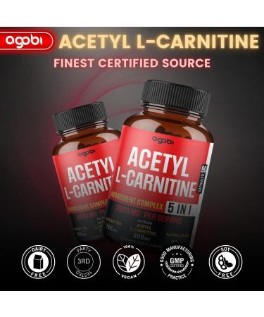 Acetyl L-Carnitine Supplement 2600mg - Brain & Memory Support - 90 Vegan Capsules - Buy Online on GoSupps.com