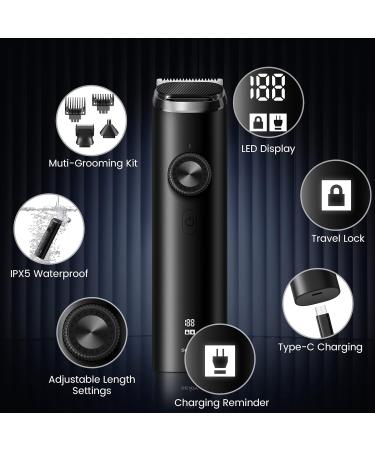 Sejoy Beard Trimmer for Men - Cordless Waterproof Hair Clippers & Grooming Kit with USB Rechargeable & LED Display - Buy Online on GoSupps.com