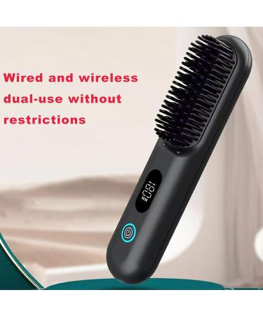 Buy Cordless Hair Straightener Brush Comb PRO | Portable Travel Heat Brush 9600mAh Battery Anti-Scald Black Sd2305-black - Buy Online on GoSupps.com
