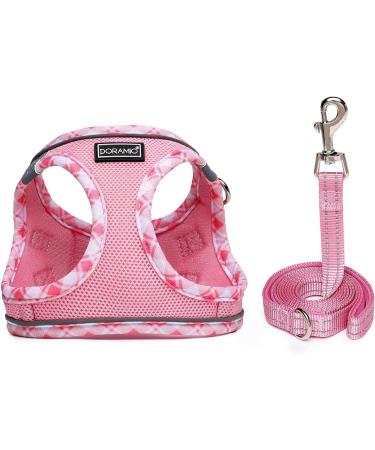 Doramio Dog Harness for Small Dogs - Reflective Breathable Anti-Pull | Includes Leash & Step-In Design | Cat Harness Available (Pink M) - Buy Online on GoSupps.com