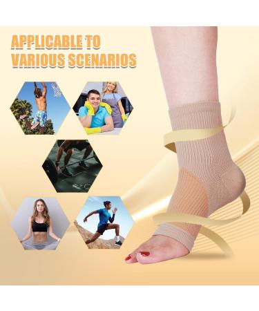 3 Pairs Neuropathy Socks for Pain Relief | Toeless Compression Socks for Neuropathy & Plantar Fasciitis | Soothe Ankle Pain | Available in Skin Color (L - Buy Online on GoSupps.com