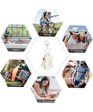 Beatifufu Perfume Bottle Set Holder Keychain Hand Travel Bottle Keychain Hand Cover Liquid Containers Keychain Portable Hand Bottle Cover 10x4.3cm White - Buy Online on GoSupps.com