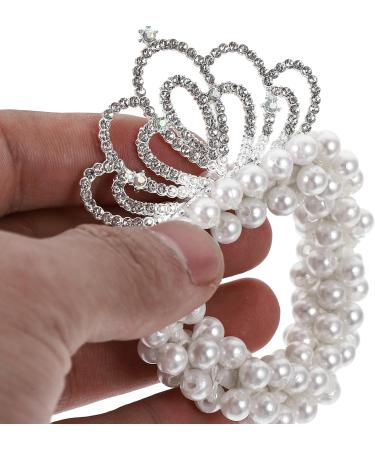 minkissy Girls Hair Accessories Pearl Hair Scrunchies Girls Hair Ties Pearl Hair Tie with Crown Pearl Hair Ties Ponytail Headband Pearl Beading Child Alloy South Korea Little Girl - Buy Online on GoSupps.com