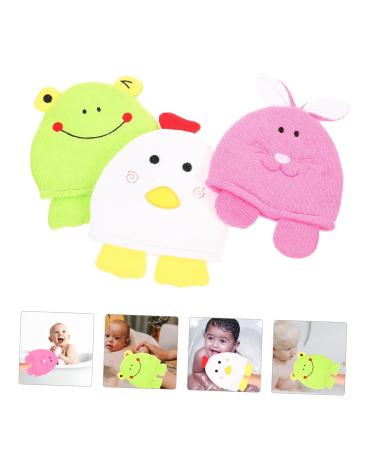 Beaupretty 3pcs Exfoliating Bath Mitt Gloves - Cartoon Body Wash Mittens for Kids | Polyester Bathing Sponge Clean Supplies - International Shipping - Buy Online on GoSupps.com