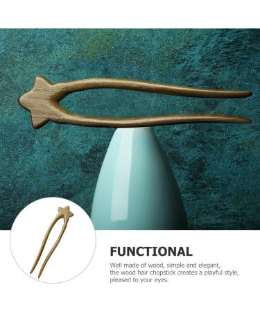 minkissy Wooden Star Hair Stick - Antique Chinese Hair Forks Vintage Wooden Hairpin for Long Hair Hanfu Headdress for Bride Ladies Women Girls - Buy Online on GoSupps.com