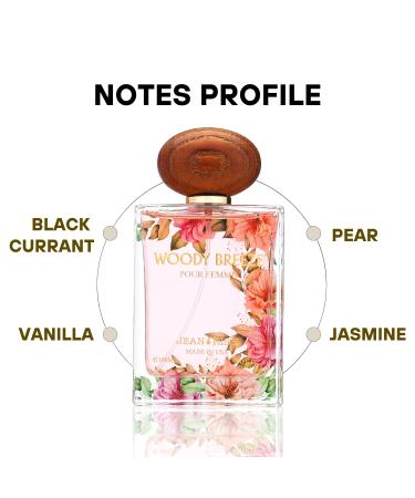 Jean Rish Woody Breeze Eau De Parfum - Perfume for Women (3.4 Fl Oz / 100ml) with Black Currant Iris & Praline Notes - Long Lasting and Luxury Fragrance - Buy Online on GoSupps.com