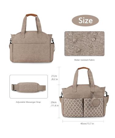 Bizcasa Baby Diaper Bag - 13 Pockets Portable Travel Handbag with Pacifier Bag Large Storage Space for All Baby Essentials - Khaki - Buy Online on GoSupps.com