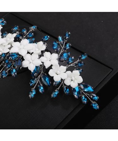 Kercisbeauty White Flower Rhinestone Hair Comb - Stunning Bridal Jewelry for Weddings Bridesmaids & Special Occasions - Buy Online on GoSupps.com