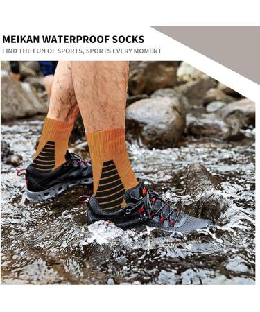 MEIKAN Waterproof Hiking Socks - Unisex Digital Print, Breathable, 100% Waterproof - 1 Pair (Large) - Orange - Buy Online on GoSupps.com