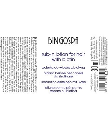 Prevents hair loss rub hair lotion with biotin 30 ml BINGOSPA - Buy Online on GoSupps.com