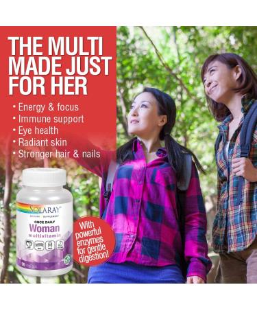 Solaray Once Daily Women's Multivitamin 90 VegCaps - Peak Health & Vitality - Buy Online on GoSupps.com