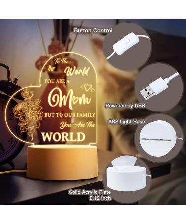 Engraved Mum Birthday Night Light - Touching Gift from Daughter/Son - Mum Birthday Lamp - Buy Online on GoSupps.com