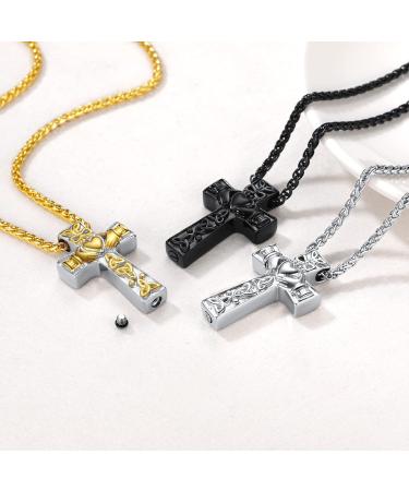 U7 Ladies Cremation Urn Necklace - Celtic Knot & Dog Feet Design - Stainless Steel Pendant for Ashes - Fire Burial Jewelry for Men - 05 Silver - Buy Online on GoSupps.com