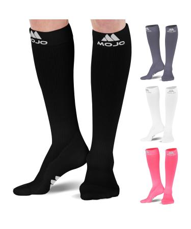 Mojo - Compression Socks for Women and Men 20-30mmHg Knee High - Extra Large Compression Support Socks for Nursing Travel Sport Airplane - Black 5X-Large - M809 Small Medium Large X-Large 5X-Large Black