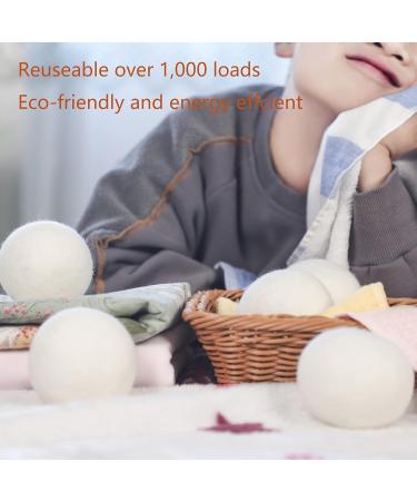 Wool Dryer Balls XL Pack of 6 - Reusable Organic Fabric Softener for Laundry - Baby Safe & Anti Static - Reduces Wrinkles & Cling - Buy Online on GoSupps.com