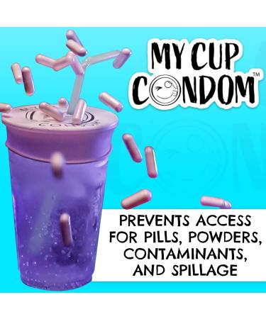 Drink Protection Cap (12 Pack) - Spiking Prevention Cup Covers - Individually Wrapped Reusable Latex with Straw Hole - Fits All Cup Sizes - 12 Count - Buy Online on GoSupps.com