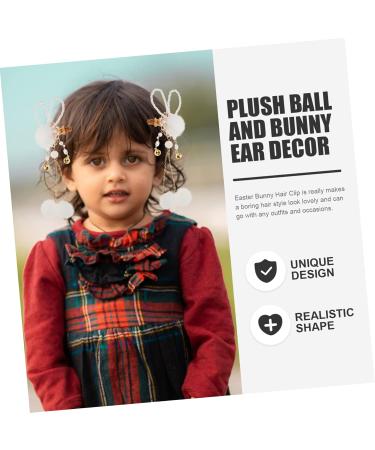 Amosfun 1 Pair Bunny Hairpin Kids Decor Baby Decor Rabbit Ear Headbands Plush Hairpins Pearl Hair Ties Pearl Hair Pin Retro Decor Pompom Hair Tie Vintage Metal Plush Ball Miss - Buy Online on GoSupps.com