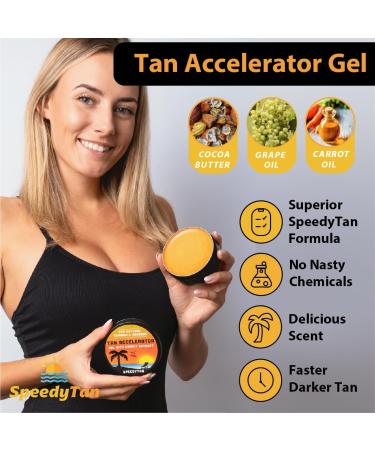 Premium Tan Accelerator Gel - For Sunbed Use & Natural Tanning - Natural Tanning Accelerator With Carrot Tanning Oil - UK Based Brand 90 ml (Pack of 1) Tan Accelerator Gel + Aloe Vera - Buy Online on GoSupps.com