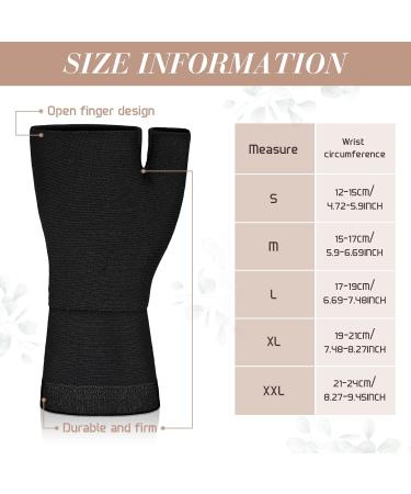 Geyoga Compression Thumb Splint (2 Pack) - Breathable Elastic Support Bandage for Sports | Adjustable for Men & Women - Size M (Black) - Buy Online on GoSupps.com