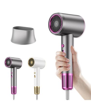 Numoya Hair Dryer Numoya Jetspeed Hair Dryer Avyra High-Speed Hair Dryer Blow Dryer With Diffuser for Curly Hair Adjustable Speed Travel Hair Dryer Eliminates Frizz (Gray)