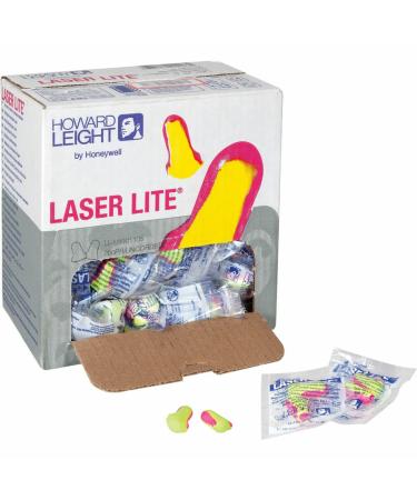 200 Pairs Howard Leight LL-1 Laser Lite Uncorded Ear Plugs in Polybag NRR 32 - Individually Packed in Pairs in Sealed Plastic Bag