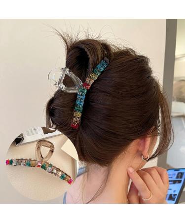 Souarts Butterfly Flowers Hair Clip - Thick Non-Slip Metal Hair Clips for Girls & Women | Colorful Bear Acrylic Set of 2 - Stylish Hair Claw Accessories - Buy Online on GoSupps.com