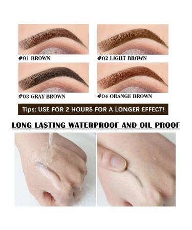 LSxia 2 Pcs Peel Off Tattoo Eyebrow Gel - Natural Long-Lasting Waterproof Brow Makeup (Brown) - Buy Online on GoSupps.com