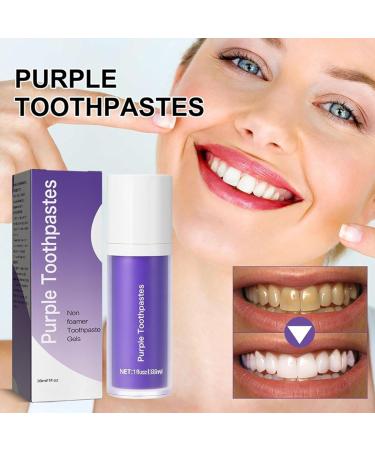 Purple Toothpaste for Teeth Whitening Purple Toothpaste Purple Teeth Whitening Tooth Stain Removal Teeth Whitener Teeth Whitening Booster (1pc) - Buy Online on GoSupps.com