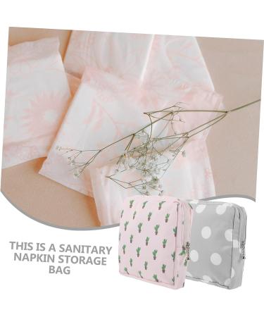 2pcs Sanitary Napkin Storage Bag - Decorative Cotton Makeup Pouches - Buy Online on GoSupps.com