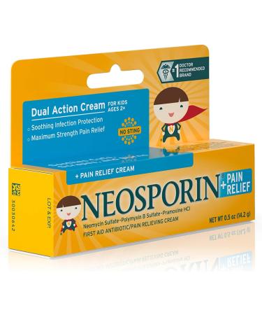 Neosporin Kids Antibiotic & Pain Relief Cream - 0.5 oz - Buy Online on GoSupps.com